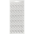 Stickers, harten, vel 10x23 cm, zilver, 1 vel