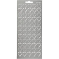 Stickers, harten, vel 10x23 cm, zilver, 1 vel