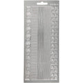 Stickers, randen, vel 10x23 cm, zilver, 1 vel
