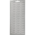 Stickers, kiitos, vel 10x23 cm, zilver, 1 vel