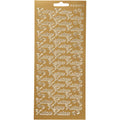 Stickers, kutsu, vel 10x23 cm, goud, 1 vel