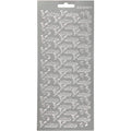 Stickers, kutsu, vel 10x23 cm, zilver, 1 vel