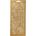 Stickers, rozen, vel 10x23 cm, goud, 1 vel