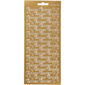 Stickers, onnea, vel 10x23 cm, goud, 1 vel