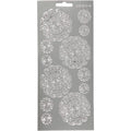 Stickers, bloemen, vel 10x23 cm, zilver, 1 vel