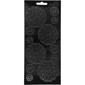 Stickers, bloemen, vel 10x23 cm, zwart, 1 vel