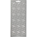 Stickers, bladeren, vel 10x23 cm, zilver, 1 vel
