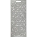 Stickers, harten, vel 10x23 cm, zilver, 1 vel