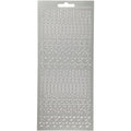 Stickers, sterren, vel 10x23 cm, zilver, 1 vel