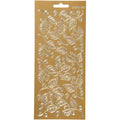 Stickers, bladeren, vel 10x23 cm, goud, 1 vel