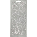 Stickers, bladeren, vel 10x23 cm, zilver, 1 vel