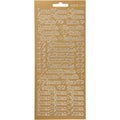 Stickers, onnea aidille, vel 10x23 cm, goud, 1 vel