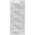 Stickers, veren, vel 10x23 cm, zilver, 1 vel
