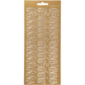Stickers, hoed, vel 10x23 cm, goud, 1 vel