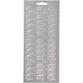 Stickers, hoed, vel 10x23 cm, zilver, 1 vel