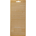 Stickers, cijfers, vel 10x23 cm, goud, 1 vel