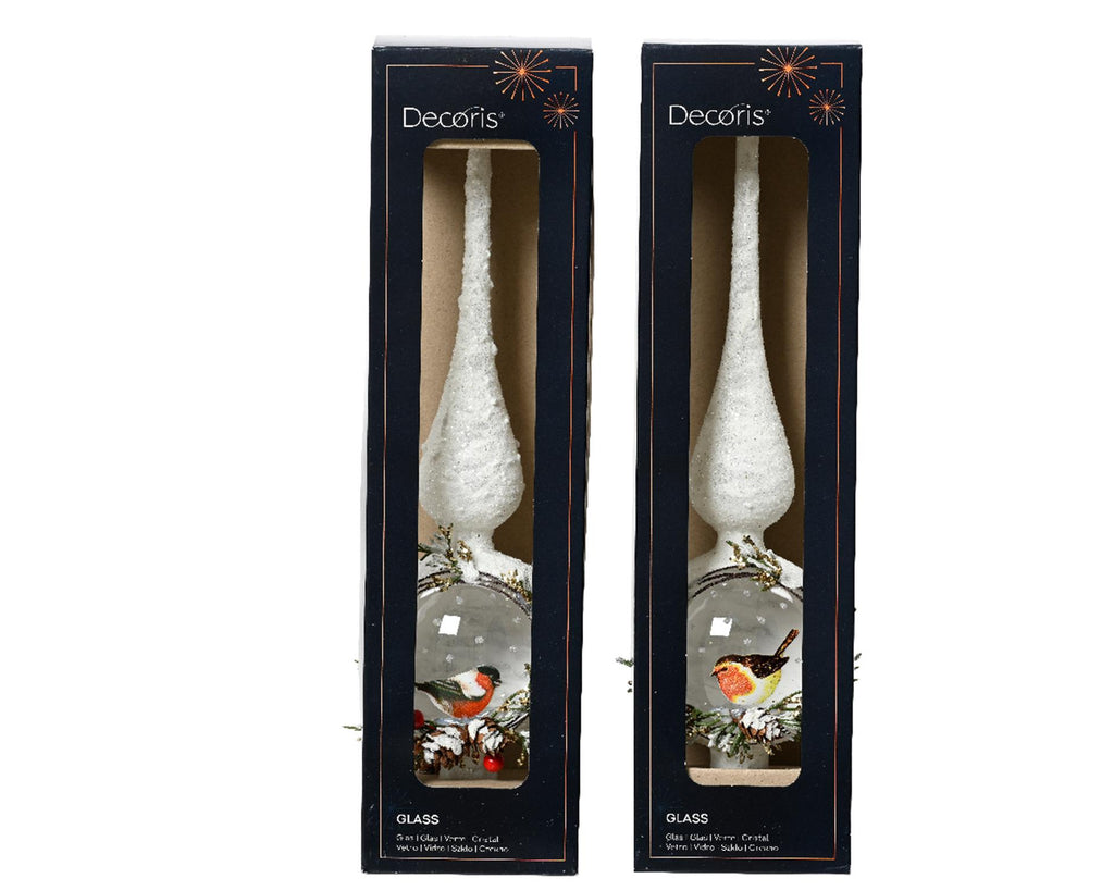 Decoris piek roodborstje glas 31cm