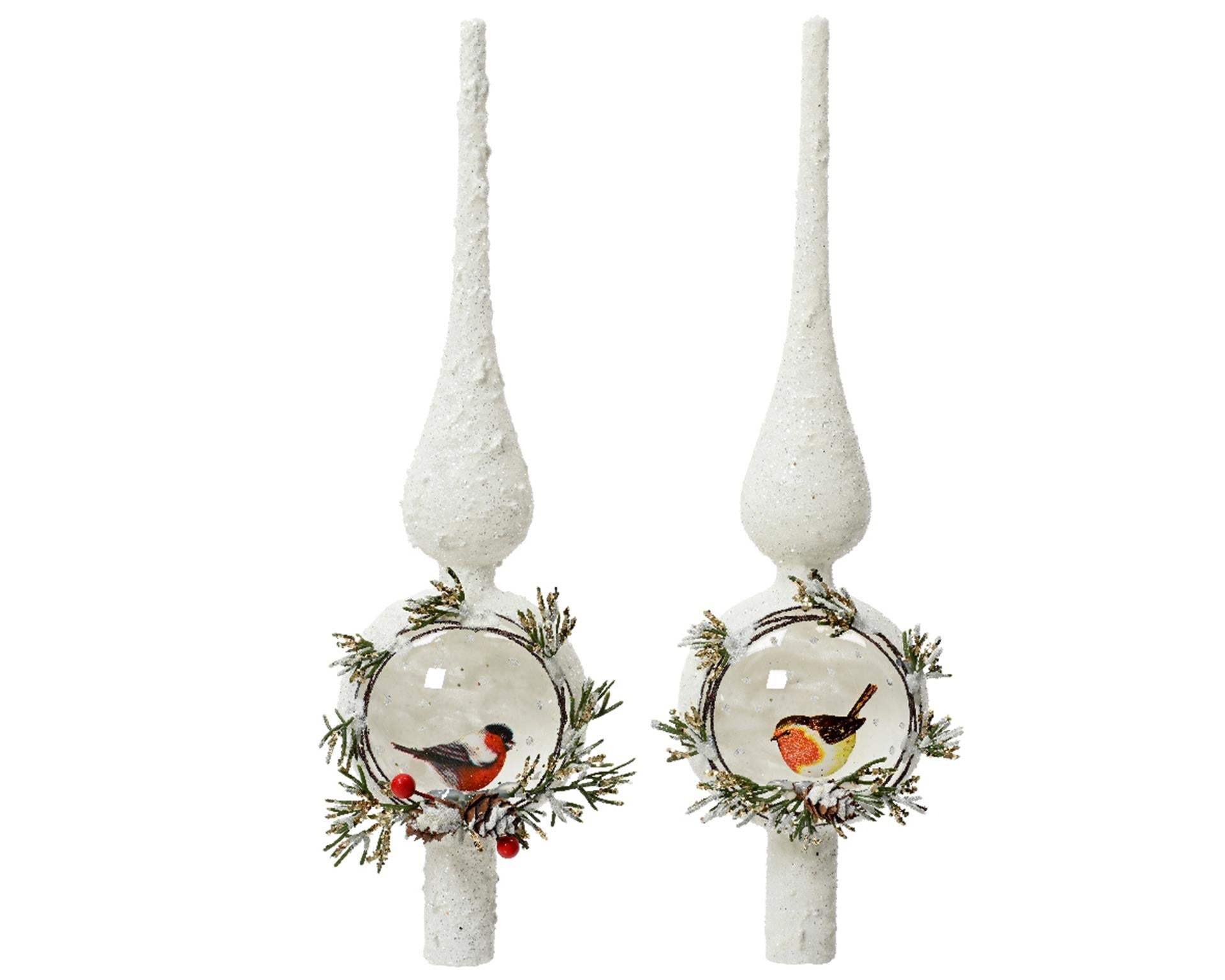 Decoris piek roodborstje glas 31cm