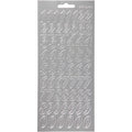Stickers, cijfers, vel 10x23 cm, zilver, 1 vel