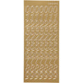 Stickers, cijfers, vel 10x23 cm, goud, 1 vel