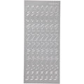 Stickers, cijfers, vel 10x23 cm, zilver, 1 vel