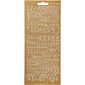 Stickers, alfabet, vel 10x23 cm, goud, 1 vel