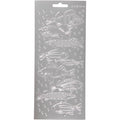 Stickers, vissen, vel 10x23 cm, zilver, 1 vel