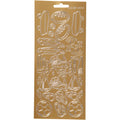 Stickers, sport, vel 10x23 cm, goud, 1 vel