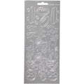 Stickers, sport, vel 10x23 cm, zilver, 1 vel