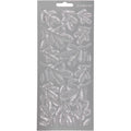 Stickers, twijgen, vel 10x23 cm, zilver, 1 vel