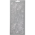 Stickers, bladeren, vel 10x23 cm, zilver, 1 vel