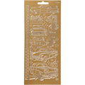 Stickers, auto's, vel 10x23 cm, goud, 1 vel