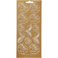 Stickers, rozen, vel 10x23 cm, goud, 1 vel
