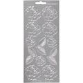 Stickers, rozen, vel 10x23 cm, zilver, 1 vel