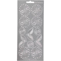 Stickers, margrieten, vel 10x23 cm, zilver, 1 vel