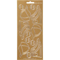 Stickers, sport, vel 10x23 cm, goud, 1 vel