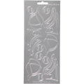 Stickers, sport, vel 10x23 cm, zilver, 1 vel