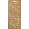 Stickers, rozen, vel 10x23 cm, goud, 1 vel