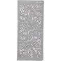 Stickers, rozen, vel 10x23 cm, zilver, 1 vel