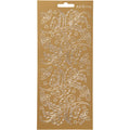 Stickers, hulst, vel 10x23 cm, goud, 1 vel
