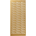 Stickers, menu, vel 10x23 cm, goud, 1 vel