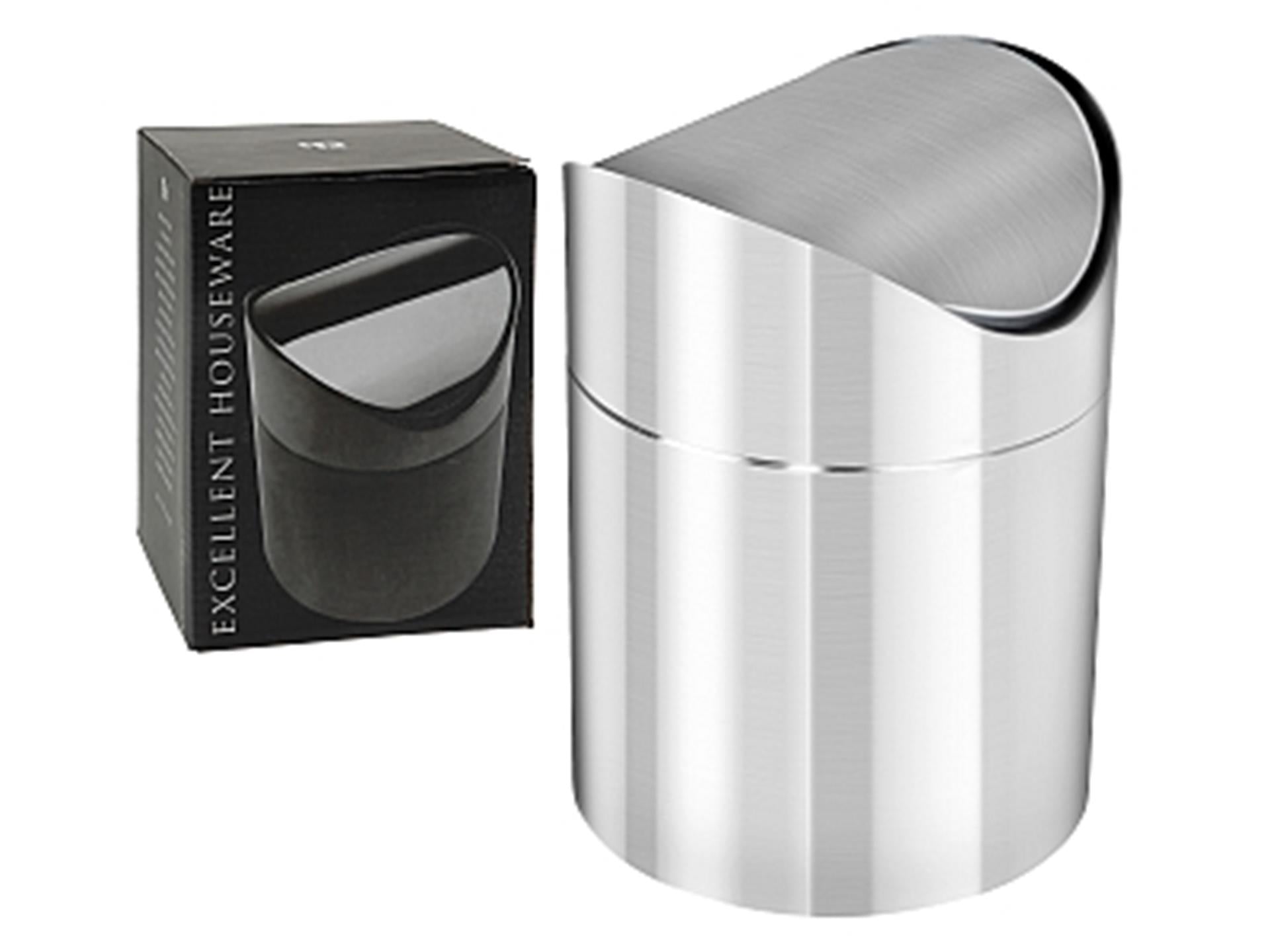 Excellent houseware tafelafvalbakje rvs met swingdeksel