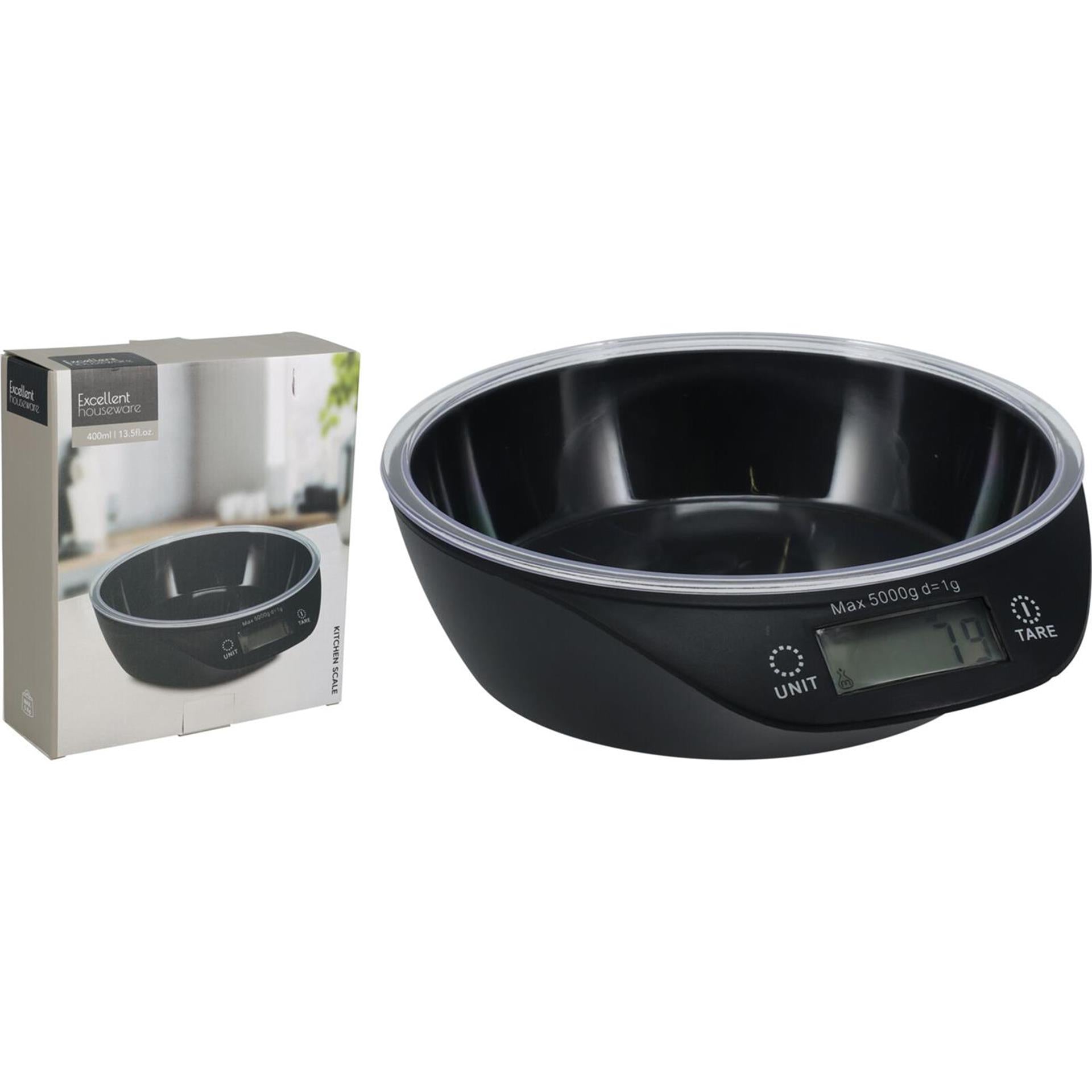 Excelent houseware keukenweegschaal met mengkom