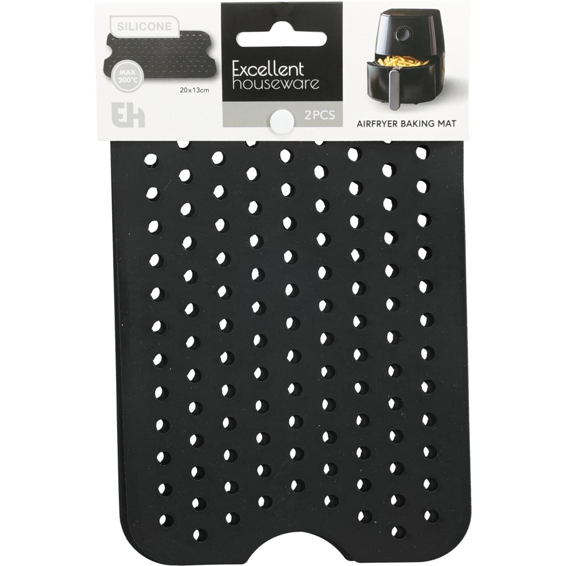 Z1 airfryer mat siliconen 21x13cm zwart