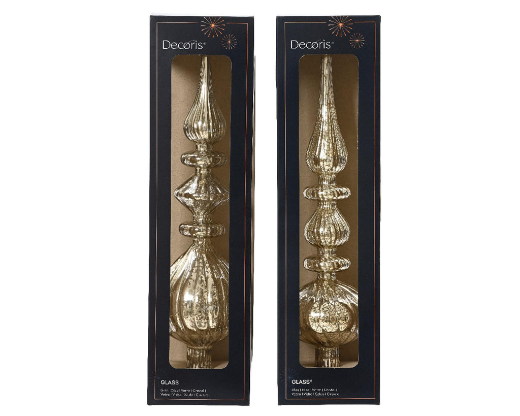 Decoris piek antique glas zilver h35cm