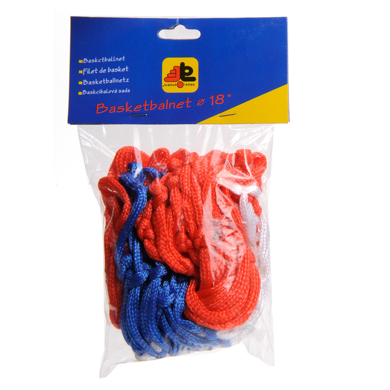 Engelhart basketbalnet rood wit blauw (los net)
