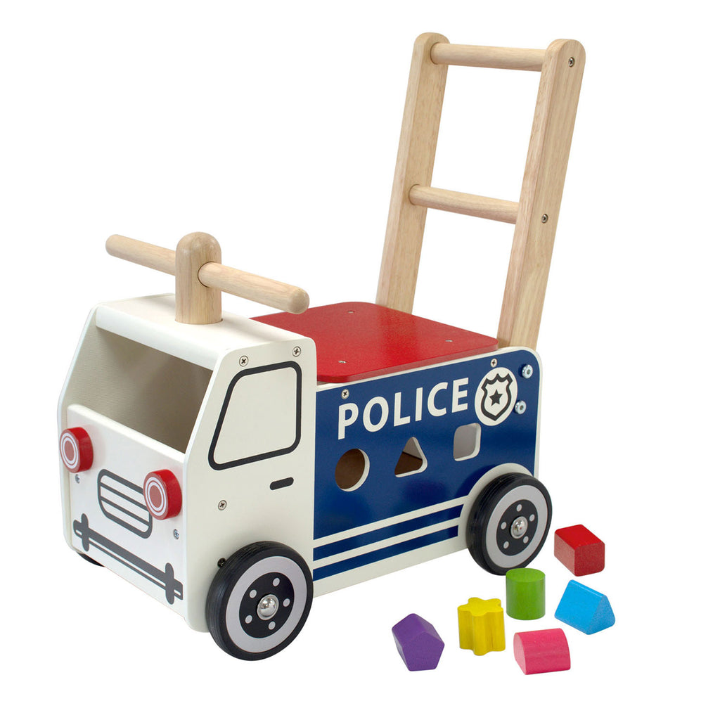 Ich bin ein Spielzeug-Lauf-Schiebeauto-Polizist