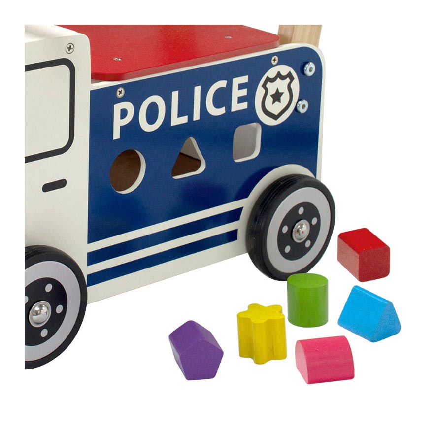 Ich bin ein Spielzeug-Lauf-Schiebeauto-Polizist