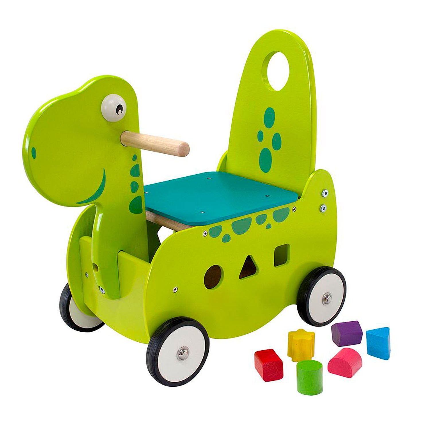 Ich bin ein Spielzeug-Laufauto-Dino