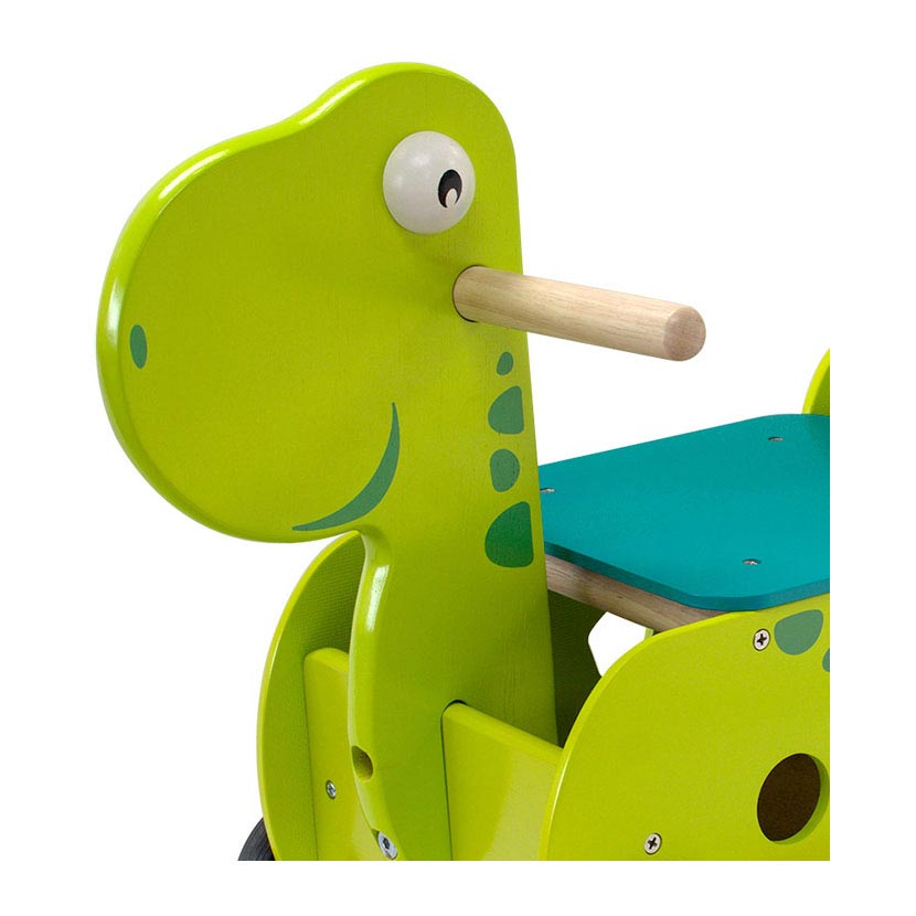Ich bin ein Spielzeug-Laufauto-Dino